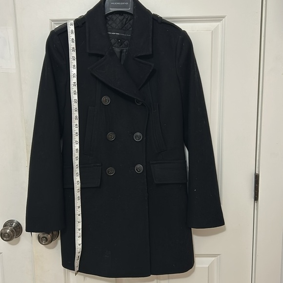Marc Jacobs New York Double-Breasted peacoat Coat size 6 black wool blend - Picture 7 of 8